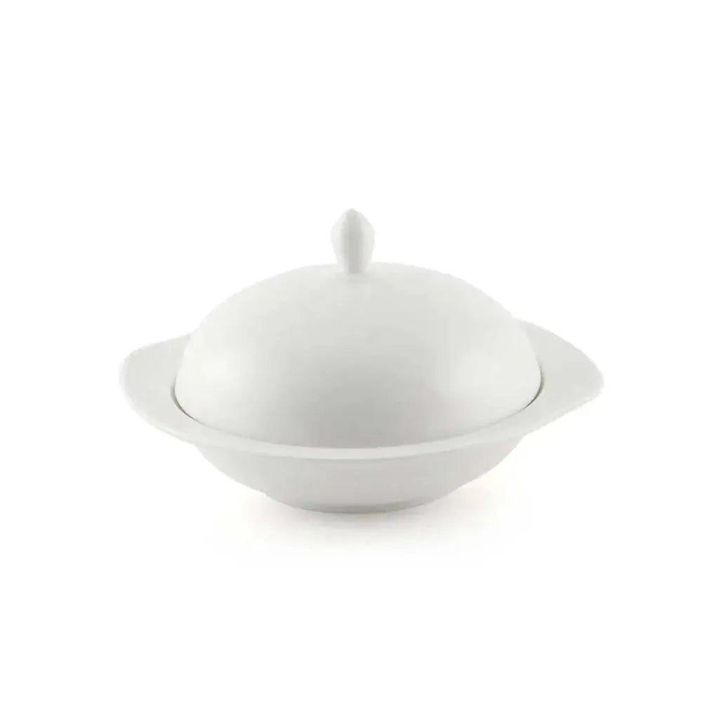 Porceletta Porcelain Bowl with Cover Ivory, 16.4 cm