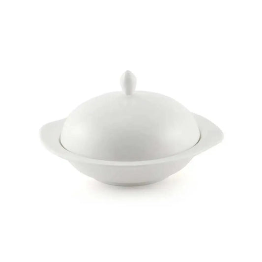 Porceletta Porcelain Bowl with Cover Ivory, 19 cm