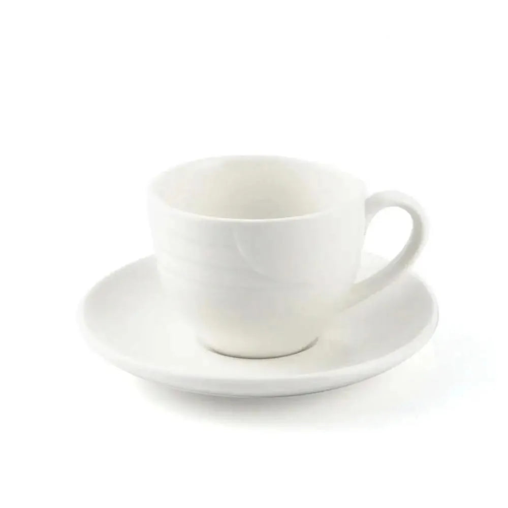 Porceletta Porcelain Coffee Cup & Saucer Castillo Design Ivory, 220 ml