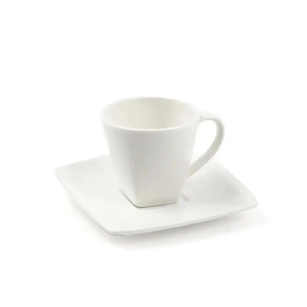 Porceletta Porcelain Coffee Cup & Saucer Meena Design Ivory, 90 ml