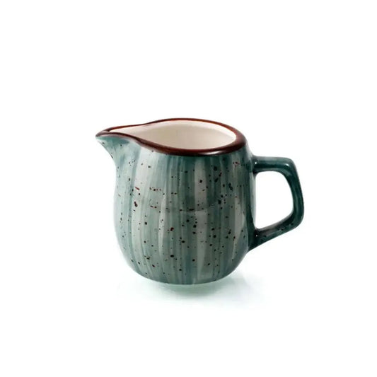 Porceletta Porcelain Creamer Green Color Glazed, 120 ml