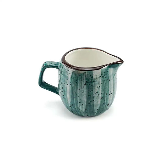 Porceletta Porcelain Creamer Green Color Glazed, 180 ml