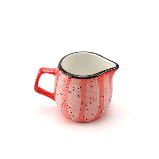 Porceletta Porcelain Creamer Red Color Glazed, 180 ml