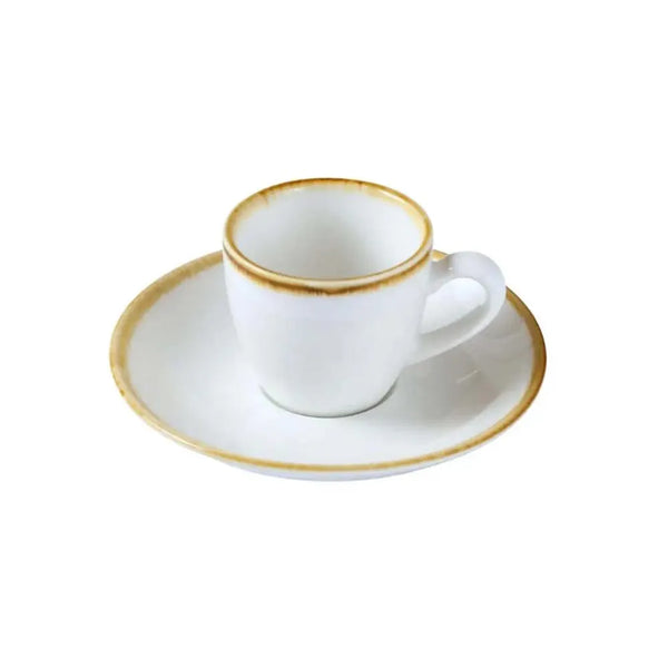 Porceletta Porcelain Coffee Cup & Saucer Ivory Mocha, 80 ml