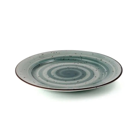 Porceletta Porcelain Flat Plate Green Color Glazed, 30.5 cm