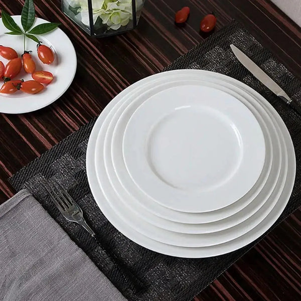 Porceletta Porcelain Flat Plate Ivory, 15.5 cm