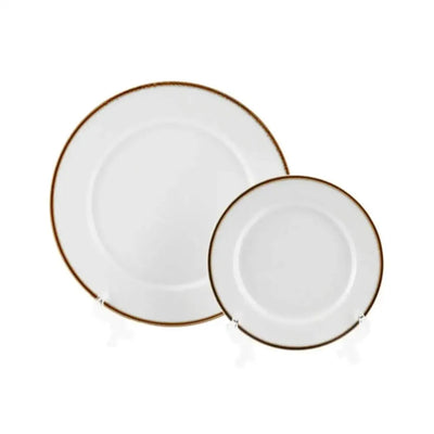 Porceletta Porcelain Flat Plate Ivory Mocha, 15.5 cm