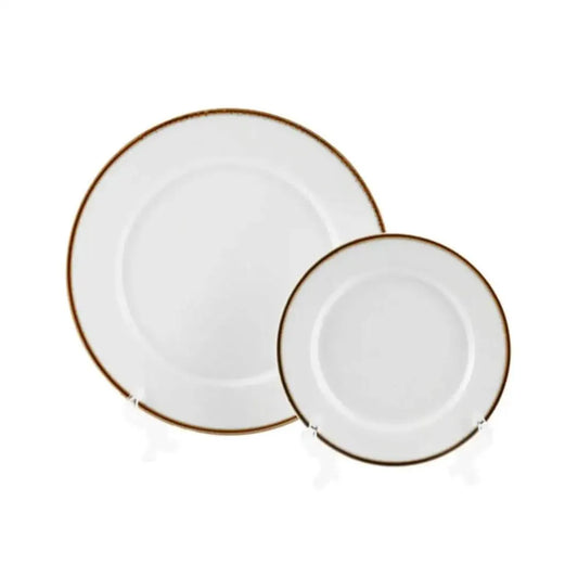 Porceletta Porcelain Flat Plate Ivory Mocha, 28 cm