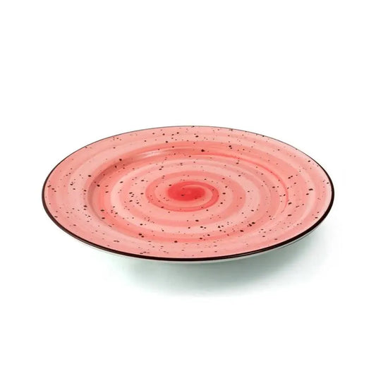 Porceletta Porcelain Flat Plate Red Color Glazed, 30.5 cm