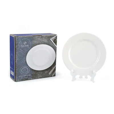 Porceletta Porcelain Flat Plates Set Ivory, 6 Piece, 15 cm