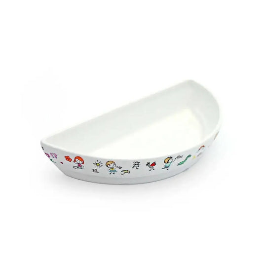 Porceletta Porcelain Kids Half Moon Dish Ivory, 20 cm