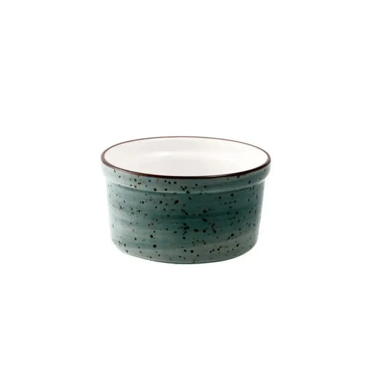 Porceletta Porcelain Lined Ramekin Green Color Glazed, 9 cm