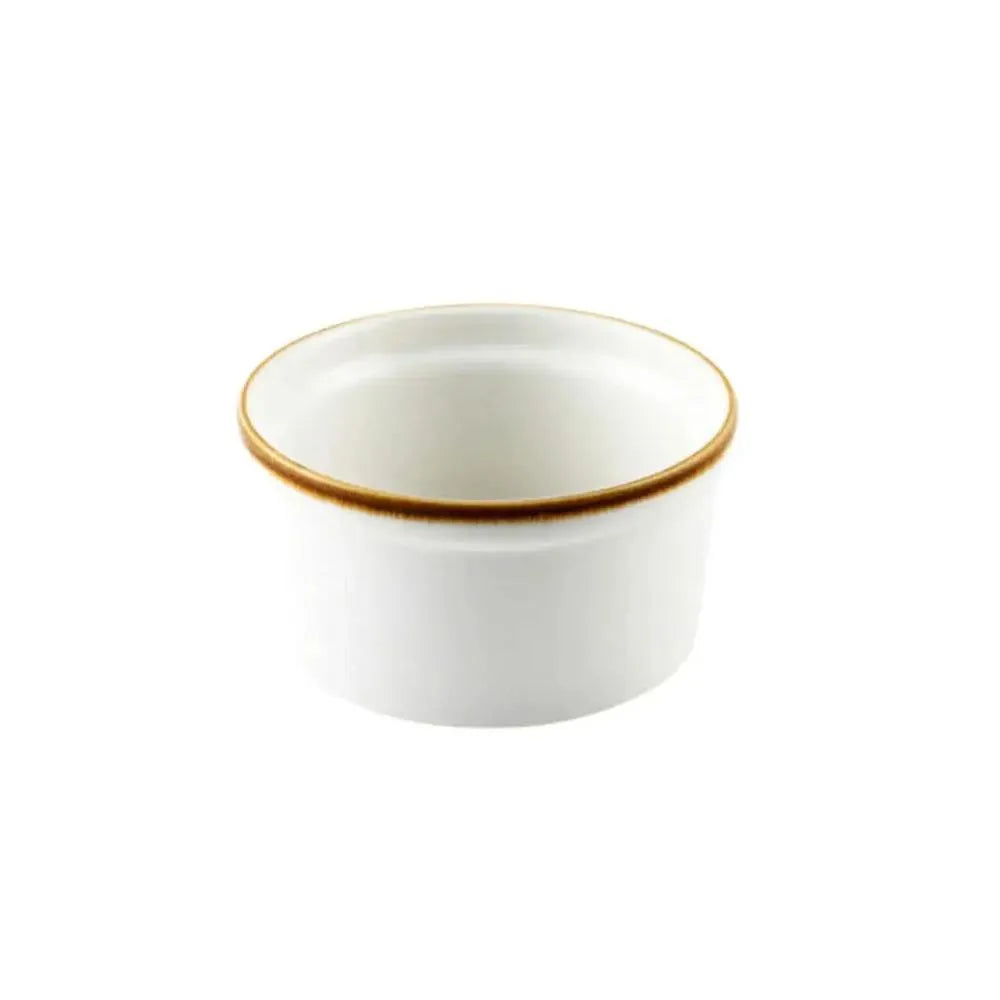 Porceletta Porcelain Lined Ramekin Ivory Mocha, 9 cm