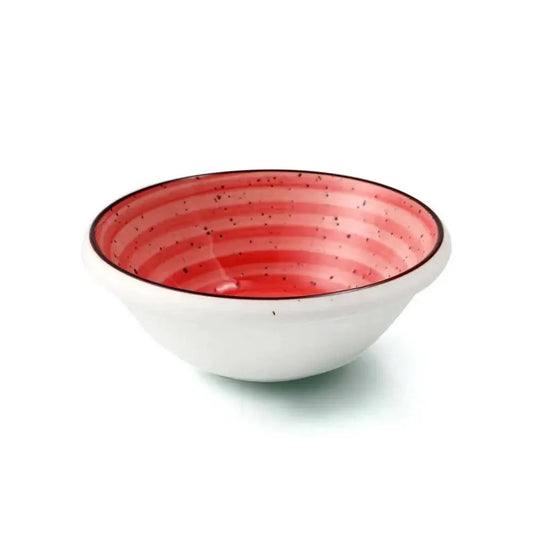 Porceletta Porcelain Mezza & Salad Bowl Red Color Glazed, 15.5 cm