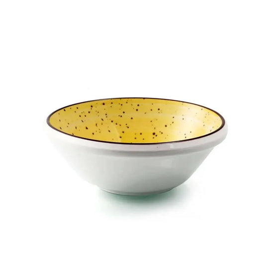 Porceletta Porcelain Mezza & Salad Bowl Yellow Color Glazed, 15.5 cm