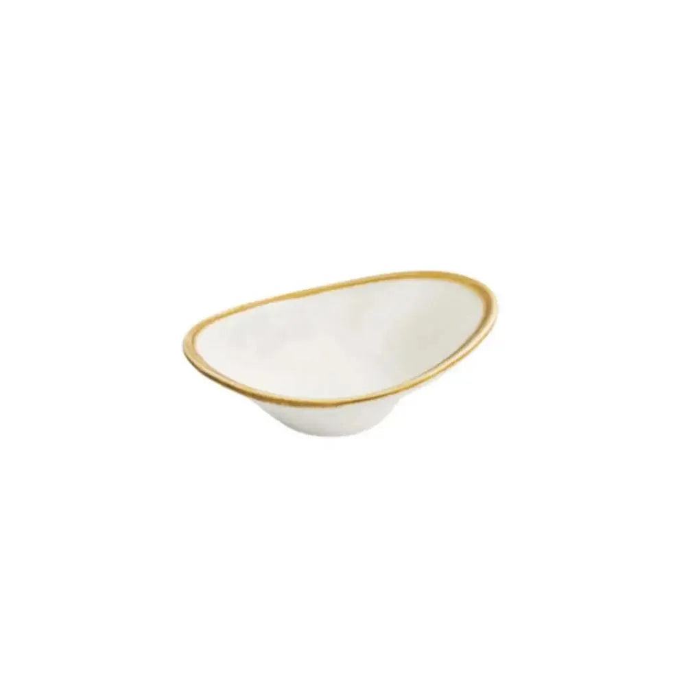 Porceletta Porcelain Oval Deep Dish Ivory Mocha, 10 cm