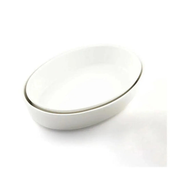 Porceletta Porcelain Oval Deep Plate Ivory, 22.5 cm