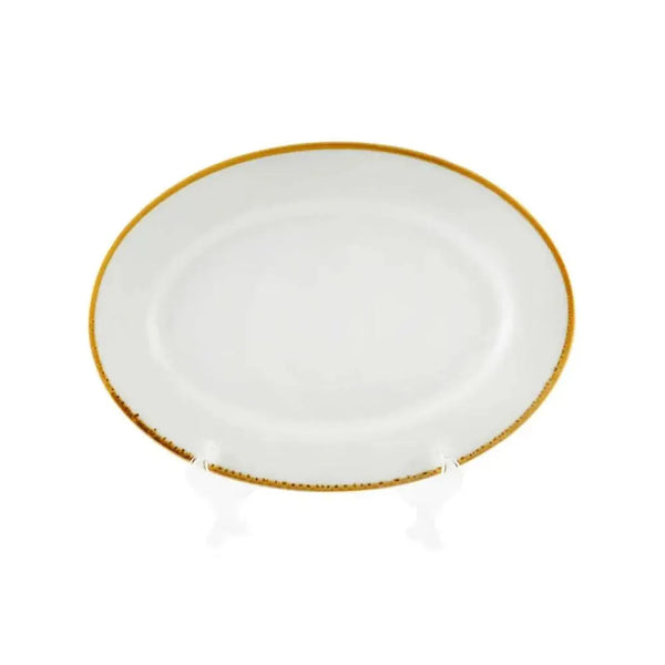 Porceletta Porcelain Oval PlateIvory Mocha, 35 cm