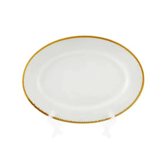 Porceletta Porcelain Oval PlateIvory Mocha, 35 cm