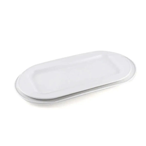 Porceletta Porcelain Oval Rectangular Inner Plate Ivory, 30 cm