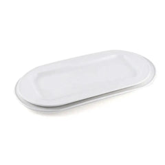 Porceletta Porcelain Oval Rectangular Inner Plate Ivory, 32.5 cm