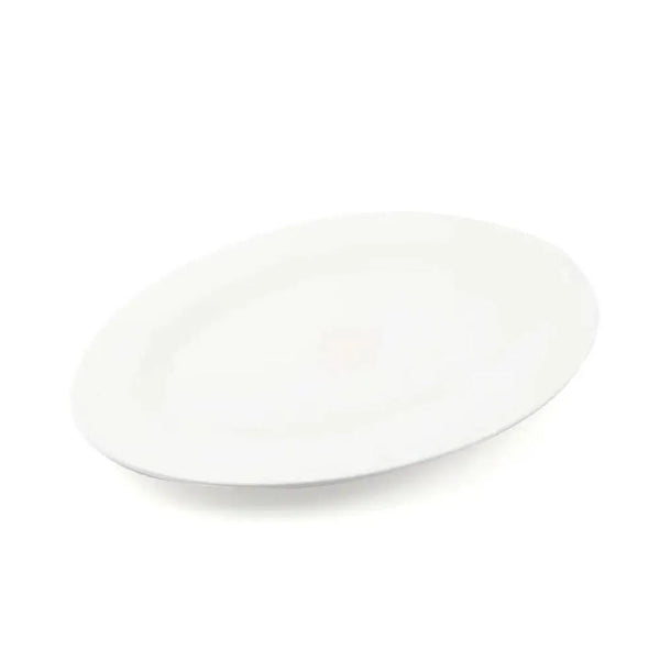 Porceletta Porcelain Oval Serving Plate Ivory, 39 cm