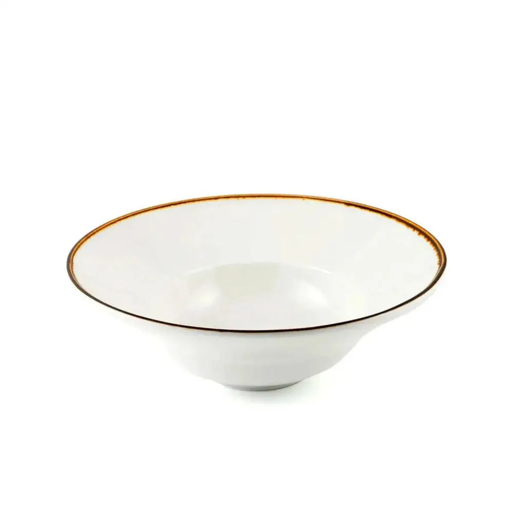 Porceletta Porcelain Pasta & Soup Plate Ivory Mocha, 23 cm