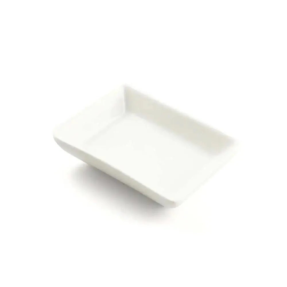 Porceletta Porcelain Rectangular Dish Ivory, 9 cm