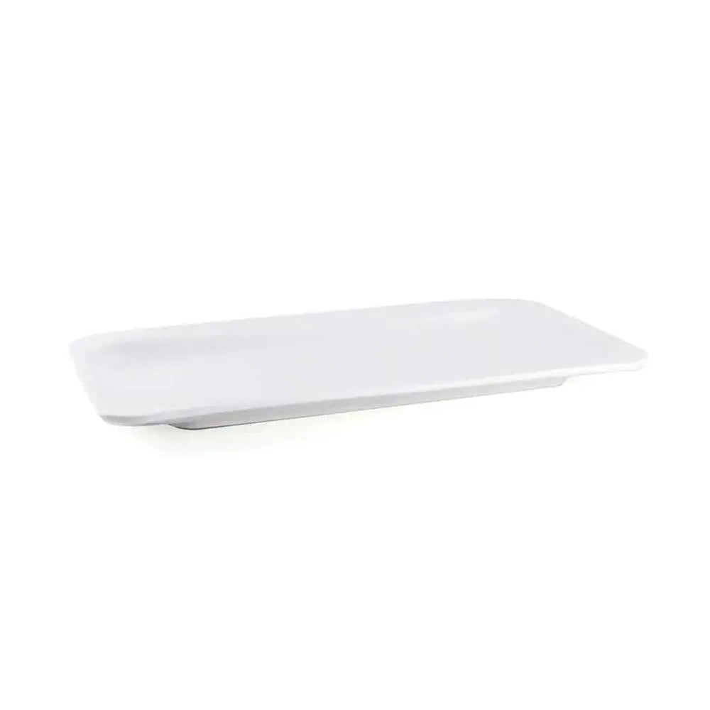 Porceletta Porcelain Rectangular Two Edge Rim Plate Ivory, 22.5 cm