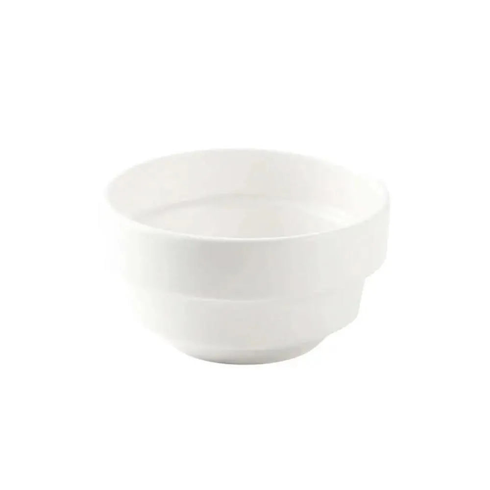 Porceletta Porcelain Round Stackable Soup Bowl Ivory, 12 cm