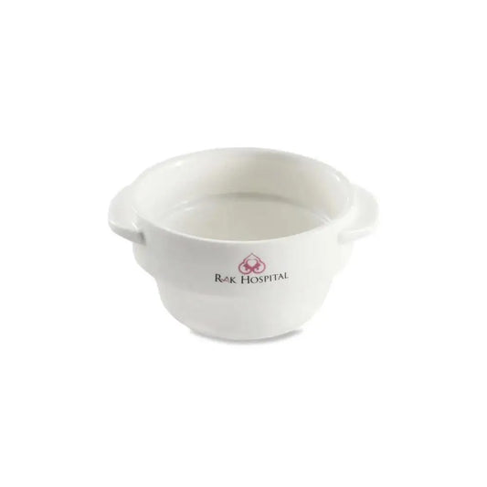 Porceletta Porcelain Round Stackable Soup Bowl with Logo Ivory, 12.5 cm