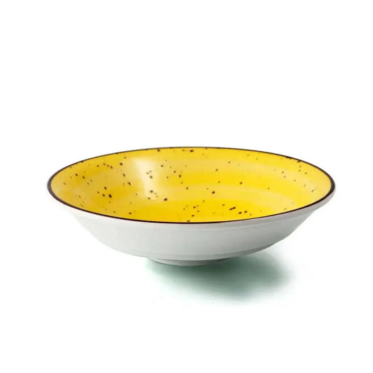 Porceletta Porcelain Salad Bowl Yellow Color Glazed, 17 cm