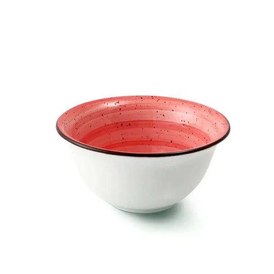 Porceletta Porcelain Salad & Sauce Bowl Red Color Glazed, 14.5 cm