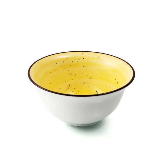 Porceletta Porcelain Salad & Sauce Bowl Yellow Color Glazed, 14.5 cm