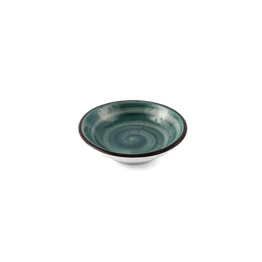 Porceletta Porcelain Sauce Dish Green Color Glazed, 9.5 cm