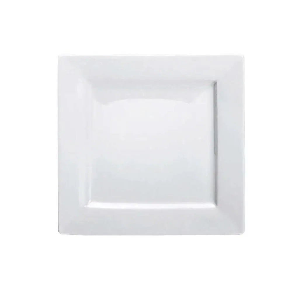 Porceletta Porcelain Square Plate Double Rim Ivory, 13 cm