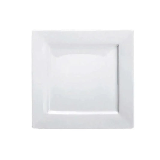 Porceletta Porcelain Square Plate Double Rim Ivory, 13 cm