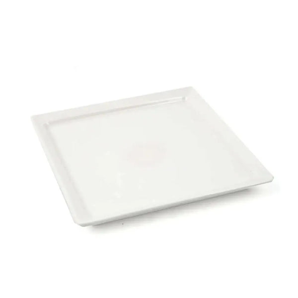 Porceletta Porcelain Square Plate Flat Bottom Ivory, 18 cm