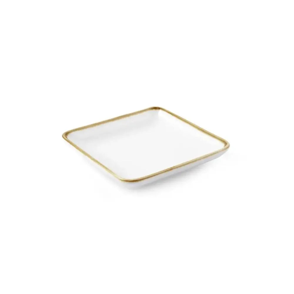 Porceletta Porcelain Square Plate Ivory Mocha, 12.7 cm