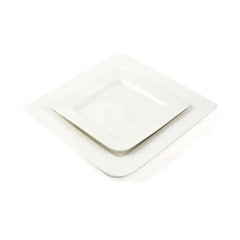 Porceletta Porcelain Square Plate with Round Egdes Ivory, 18 cm