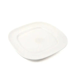 Porceletta Porcelain Square Round Plate Ivory, 21.5 cm