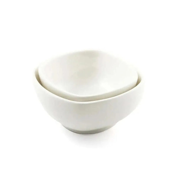 Porceletta Porcelain Square Soup Bowl Ivory, 8.5 cm