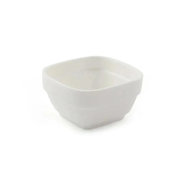 Porceletta Porcelain Square Stackable Mezza Bowl Ivory, 8 cm