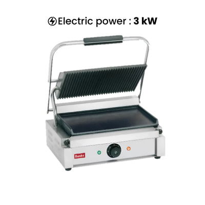 RM Gastro Electric Panini Grill, 3 kW, 40.9 x 40.5 x 18.2 cm