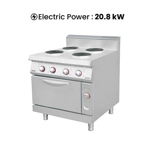 THS 4 Hot Plate Electric Cooker with Oven, 20.8 kW, 80 x 90 x 85 cm