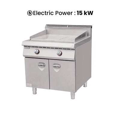 THS Electric Grill 1/2 Smooth 1/2 Ribbed, 15 kW, 80 x 90 x 85 cm