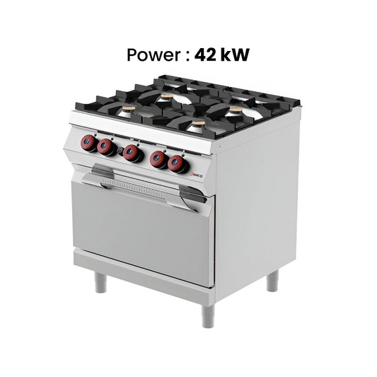 Desco Gas Cooker 4-Burner with Oven, 42 kW, 80 x 90 x 90 cm