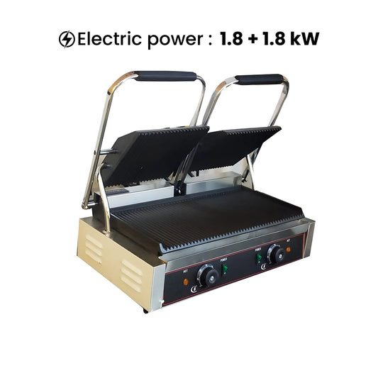 THS Electric Sandwich Griller Double Head, 1.8 + 1.8 kW, 58 x 40 x 21 cm