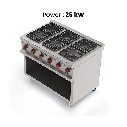 Desco Open Flame Burners with Gas Oven, 25 kW, 120 x 70 x 90 cm