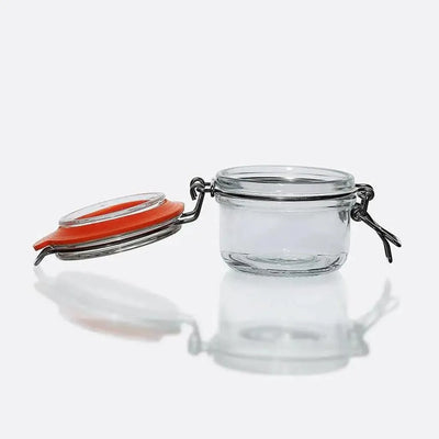 Preserve Clip Jar 125 ml Storage Container With Clear Preserving Seal Wire Clip Fastening For Kitchen Canning Cereal, Pasta, Sugar, Beans, Spice